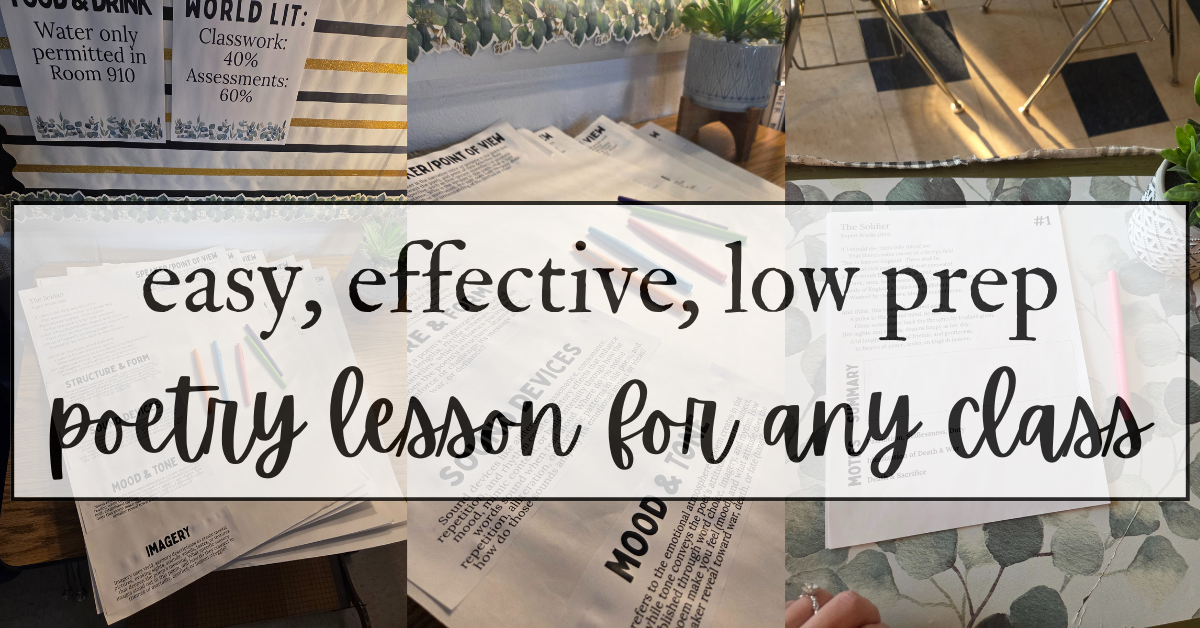 low prep poetry lesson